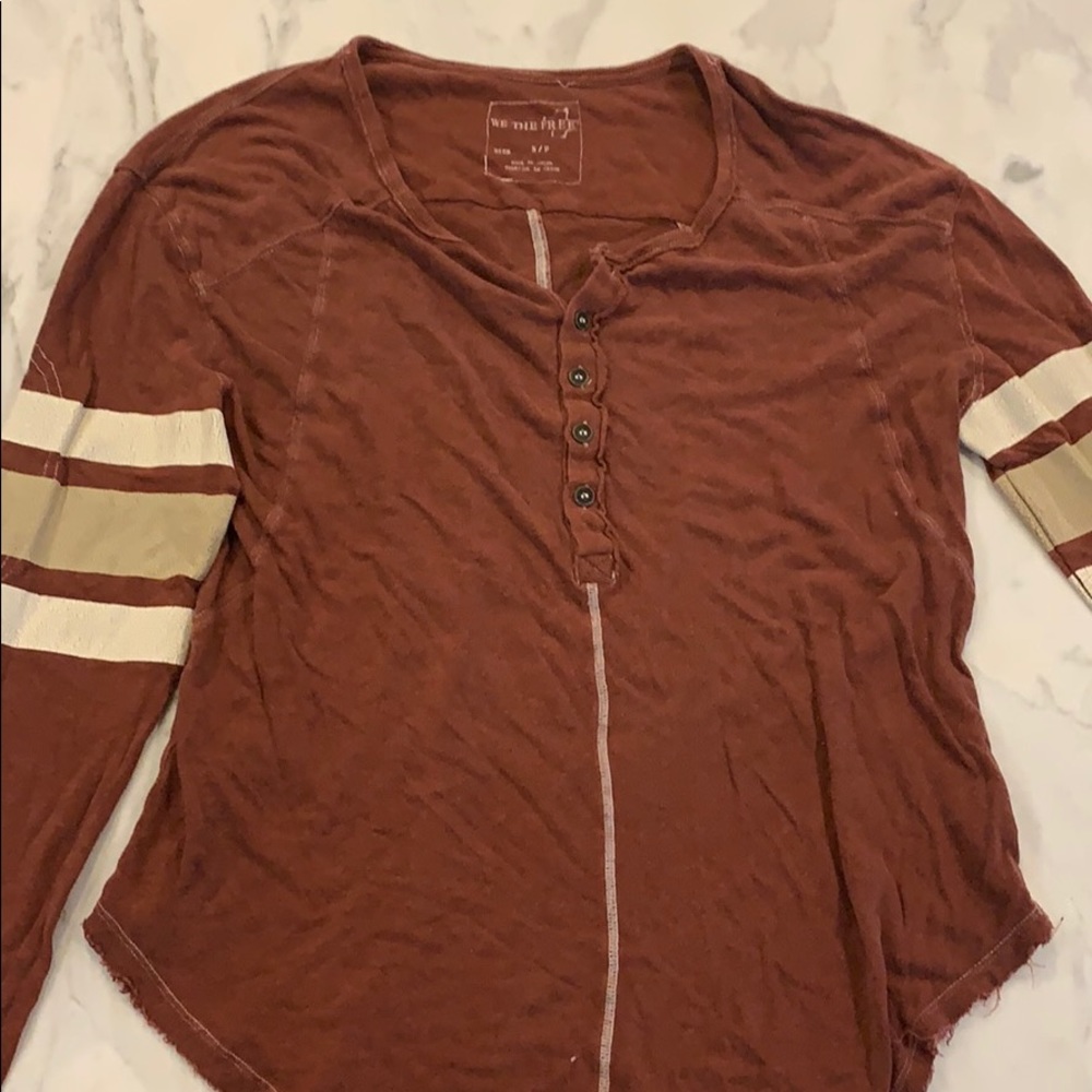 Free People Maroon Henley, Size S